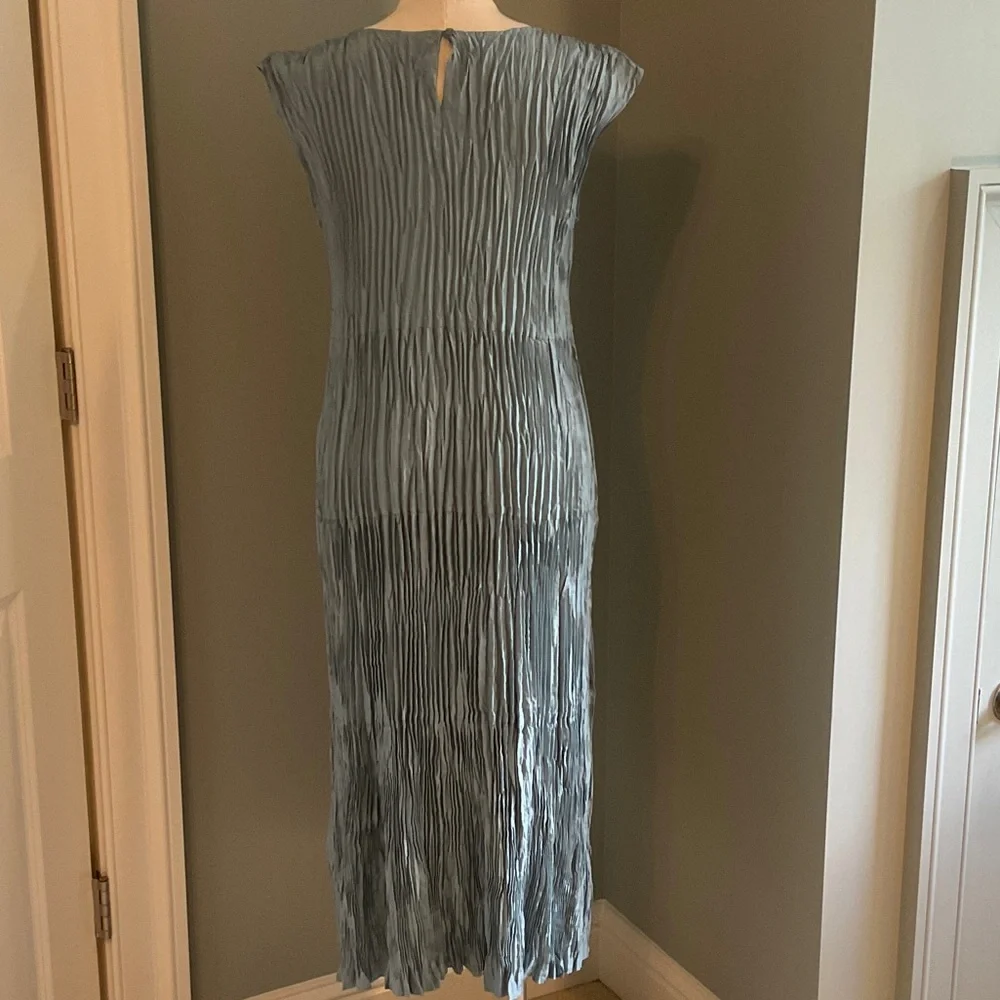 Eileen Fisher Dusty Blue Midi Dress - Picture 6 of 8